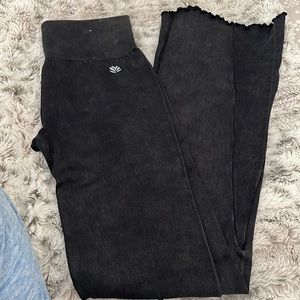 Black grey flare yoga pants